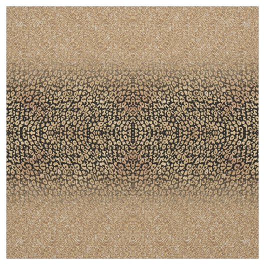 Trendy Black Gold Glitzer Leopard Ombre Stoff (Muster)