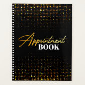 Trendy Black & Gold Hair Stylist Terminkalender Planer (Vorderseite)