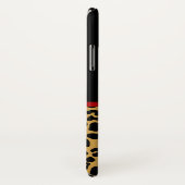 Trendy Black Gold Leopard Print Red Bow und Name Case-Mate iPhone Hülle (Hinten/Rechts)