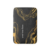 Trendy Black Gold Luxury Mit Monogramm Badematte (Vorderseite Vertikal)