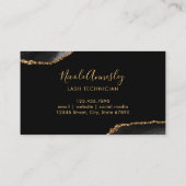 Trendy Black Gold Marble Eyelash Beauty Specialist Visitenkarte (Rückseite)