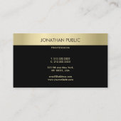 Trendy Black Gold Moderne einfache Vorlage Elegant Visitenkarte (Rückseite)