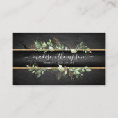 Trendy Black & Gold - Moderne Foliage Visitenkarte (Vorderseite)