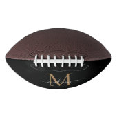 Trendy Black Gold Monogram Girly Feminine Script Football (Vorderseite)