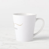 Trendy Black Gold Monogram Initial Script Name Milchtasse (Rechts)