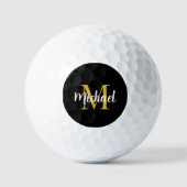 Trendy Black Gold Template Best Monogram 12 Pack Golfball (Vorderseite)