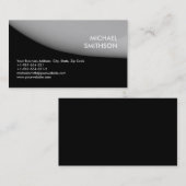 Trendy Black Gray Consultant Business Card Visitenkarte (Vorne/Hinten)