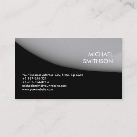 Trendy Black Gray Consultant Business Card Visitenkarte (Vorderseite)
