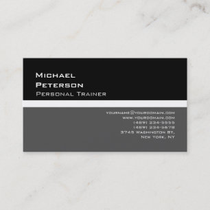 Trendy Black Gray Fitness Sport Business Card Visitenkarte