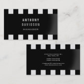 Trendy Black Gray Muster Strip Business Card Visitenkarte (Vorne/Hinten)