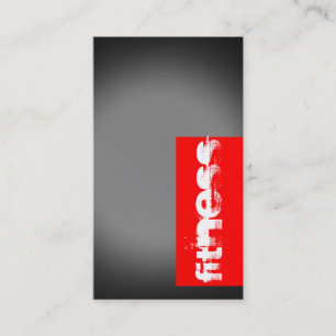 Trendy Black Gray Red Fitness Sport Business Card Visitenkarte