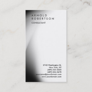 Trendy Black Gray White Monogram Business Card Visitenkarte