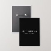 Trendy Black Grey Professional Plain Serif Font Button (Vorderseite/Rückseite)