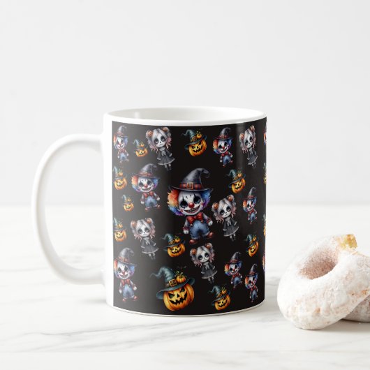 Trendy Black Halloween Kaffeetasse (Mit Donut)