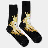 Trendy Black Imitats Gold King Lionhead Socken (Rechts)