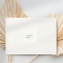 Trendy Black & Ivory Script Wedding Runder Aufkleber