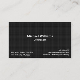 Trendy Black Karos Lines Pattern Modernes Elegante Visitenkarte