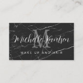 Trendy Black Marble Makeup Artist Hair Salon Visitenkarte (Vorderseite)