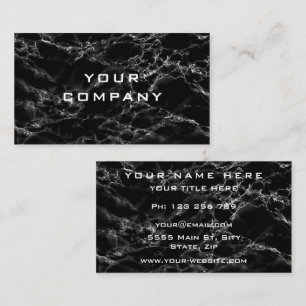 Trendy Black Marble Stone - Beruflich Visitenkarte