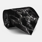 Trendy Black Marble Stone Krawatte (Gerollt)