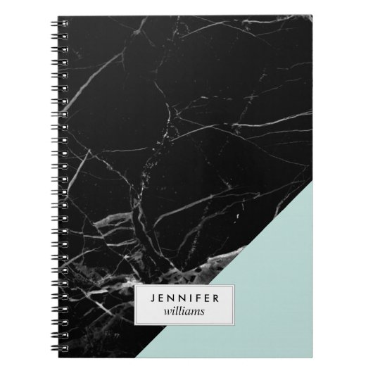 Trendy Black Marble Texture Notizblock (Vorderseite)