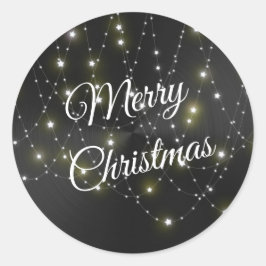 Trendy Black Metallic Lights Graphic Runder Aufkleber