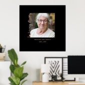 Trendy Black Minimalistisch Custom Foto Erinnerung Poster (Heimbüro)