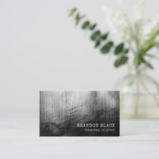 Trendy Black Minimalistisch Gothic Paranormal Grun Visitenkarte (Stehend Vorderseite)
