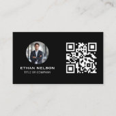 Trendy Black Minimalistisch Graphic Contact Visitenkarte (Vorderseite)