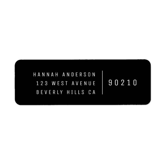 Trendy Black | Minimalistisch Moderne Rücksendeadr (Vorne)