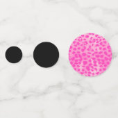 Trendy Black Pink Leopard Cheetah Animal Print Konfetti (Rückseiten)