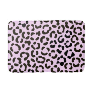 Trendy Black & Pink Leopard Fur Effekt Muster Badematte