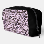 Trendy Black & Pink Leopard Fur Effekt Rpt Muster Waschbeutel (Rechte Ecke)
