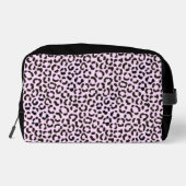 Trendy Black & Pink Leopard Fur Effekt Rpt Muster Waschbeutel (Rückseite)