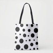 Trendy Black Polka Dot Pattern Tasche (Vorderseite)