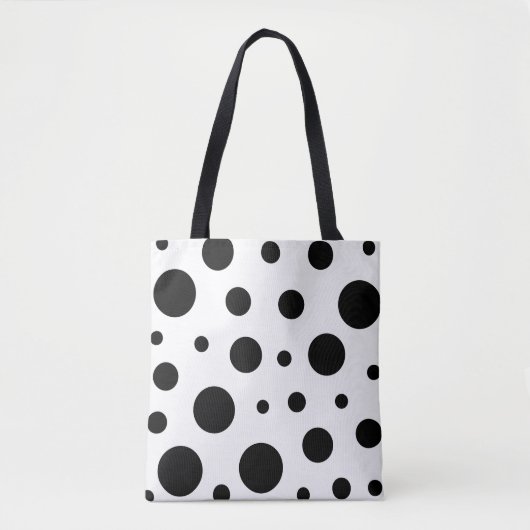 Trendy Black Polka Dot Pattern Tasche (Vorderseite)