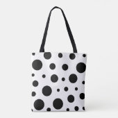 Trendy Black Polka Dot Pattern Tasche (Rückseite)