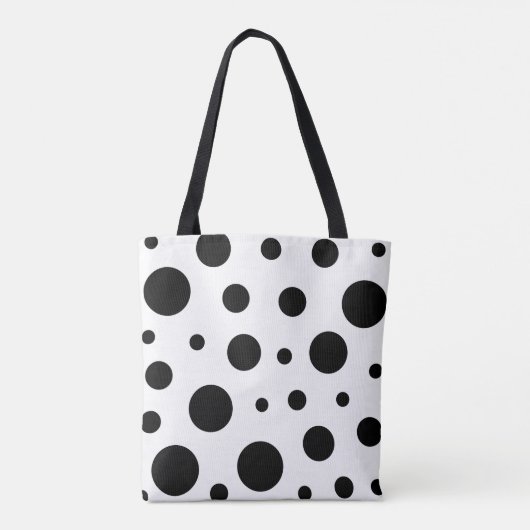 Trendy Black Polka Dot Pattern Tasche (Rückseite)