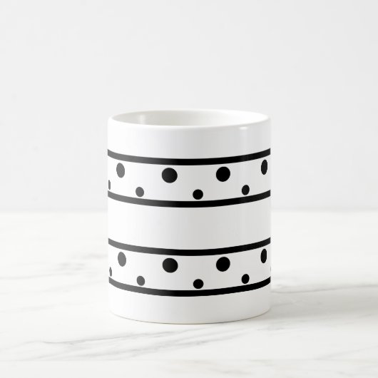 Trendy Black Polka Dots Kaffeetasse (Mittel)