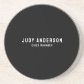 Trendy Black Professional Plain Modern Elegant Getränkeuntersetzer (Vorne)