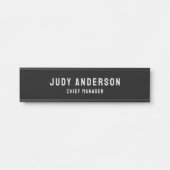 Trendy Black Professional Plain Modern Elegant Türschild (Vorderseite )