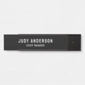 Trendy Black Professional Plain Modern Elegant Türschild (Vorderseite )
