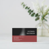 Trendy Black Red Consultant Business Card Visitenkarte (Stehend Vorderseite)