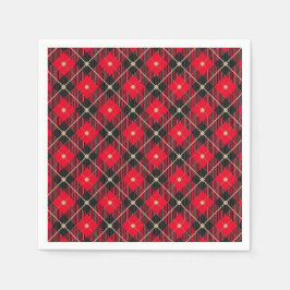 Trendy Black Red Kariert Serviette