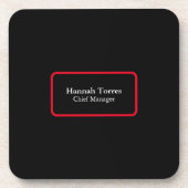 Trendy Black & Red Schlicht Creative Modern Getränkeuntersetzer (Vorderseite)