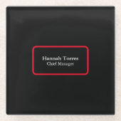 Trendy Black & Red Schlicht Creative Modern Glasuntersetzer (Vorderseite)