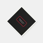 Trendy Black & Red Schlicht Creative Modern Serviette (Ecke)
