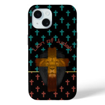 Trendy Black Red Turquoise Crosses Lion of Judah