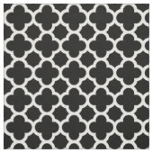 Trendy Black Retro Chic Quatrefoil Trellis Muster Stoff (Muster)