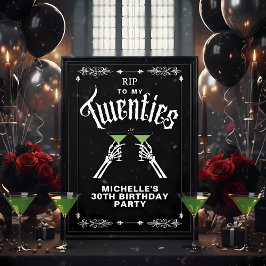 Trendy Black RIP zu meinen zwanziger 30. Geburtsta Poster